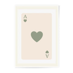 Ace of Hearts Print, Playing Card Art, Boho Photographic Print, Minimalist Wall Decor, Card Game Poster, Neutral Aesthetic, Gamer Gift - Tawshia