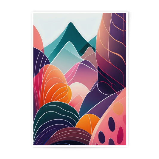 Abstract Mountain Photographic Print, Colorful Landscape Wall Art, Modern Home Decor, Artistic Photography, Vibrant Prints - Tawshia