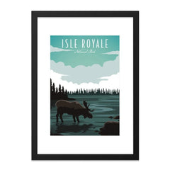 Isle Royale National Park Wall Art, Moose Print, Lake Landscape Poster, Nature Artwork, Cabin Decor, Wilderness Scene, Rustic Home Decor - Tawshia