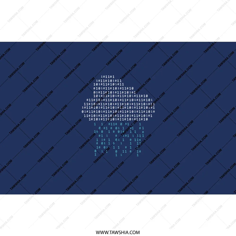 Binary Cloud Design on Navy Background product type