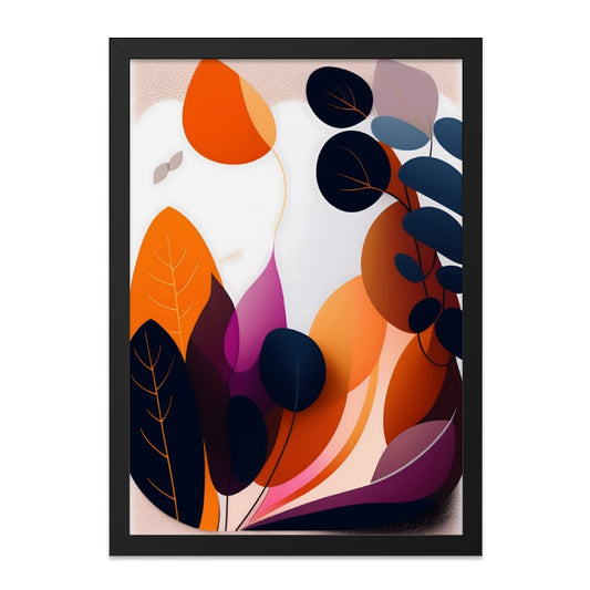 Abstract Botanical Wall Art, Modern Plant Print, Colorful Floral Art, Contemporary Leaf Illustration, Unique Home Decor - Tawshia