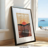 Capitol Reef Wall Art, National Park Poster, Utah Travel Print, Sunset Landscape Art, Southwestern Home Decor, Modern Minimalist Art - Tawshia