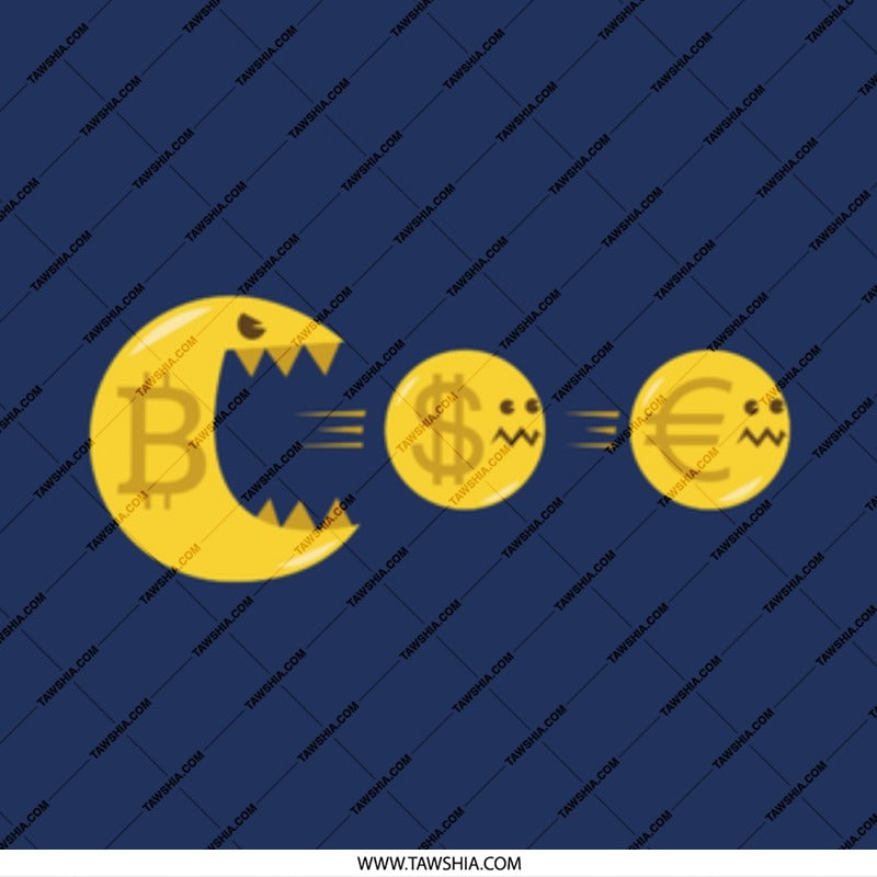 Cryptocurrency Pacman Chasing Currency Symbols product