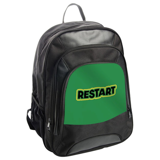 Restart BackPack, Green and Black BackPack, Text Art School BackPack, Cool Everyday BackPack, Trendy Gift for Students, Office BackPack - Tawshia