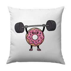 Funny Donut Pillow, Weightlifting Donut, Gym Humor Pillow, Cute Foodie Gift, Novelty Throw Pillow, Cartoon Donut Decor, Strong Donut Pillow - Tawshia