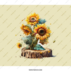 Sunflower BackPack, Floral Bag, Nature Lover, Watercolor Art, Stylish Bookbag, Everyday Carry, Gift Idea, Back To School - Tawshia