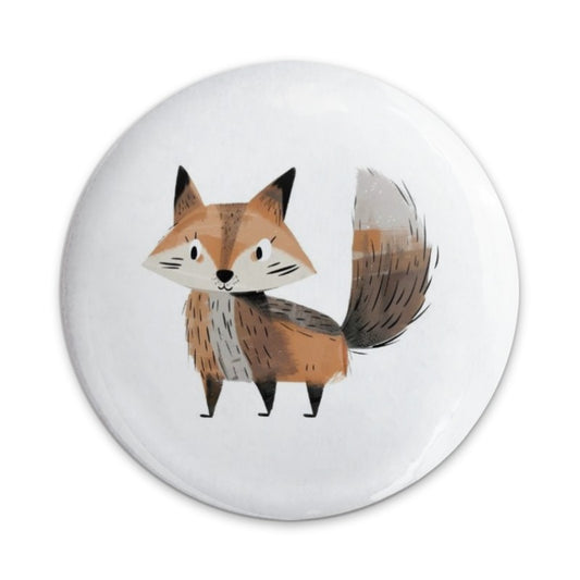 Cute Fox Pinback Button, Animal Button Badge, Whimsical Fox Design, Childrens Button, Fox Lover Gift, Button for Bags, Jackets, Backpacks - Tawshia