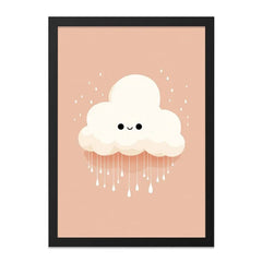 Cute Cloud Wall Art, Smiling Cloud Print, Nursery Art, Kids Room Decor, Kawaii Cloud Art, Happy Cloud Illustration, Weather Wall Decor - Tawshia