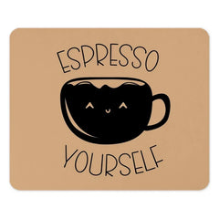 Espresso Yourself Mouse Pad, Cute Coffee Design, Funny Desk Accessory, Office Decor, Gift for Coffee Lovers, Kawaii Mousepad - Tawshia