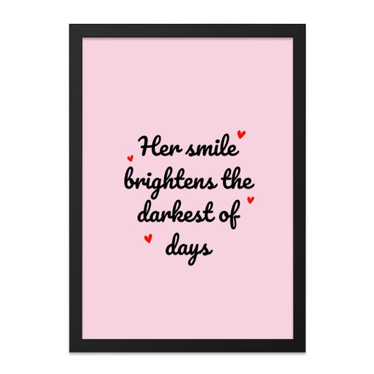 Her Smile Brightens Art, Inspirational Wall Art, Positive Quote Decor, Uplifting Wall Decor, Smile Art Print, Motivation Home Art - Tawshia
