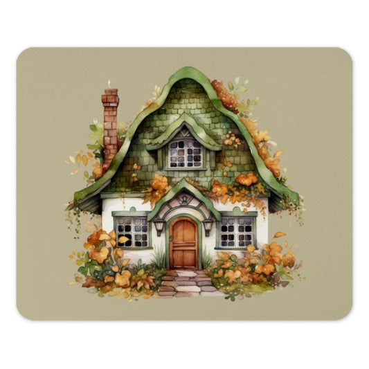 Cottagecore Mouse Pad, Mushroom House Art, Whimsical Desk Decor, Aesthetic Computer Accessory, Fairy Tale Illustration, Unique Gift - Tawshia