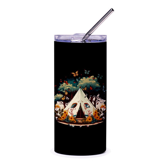 Camping Tumbler, Tent Tumbler, Butterfly Tumbler, Nature Tumbler, Adventure Tumbler, Outdoor Tumbler, Gifts for Campers, Travel Tumbler - Tawshia
