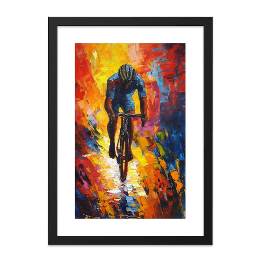 Cycling Art Print, Abstract Bike Wall Decor, Bicycle Rider Painting, Sport Art Wall Hanging, Colorful Cycling Gift, Cycling Enthusiast Art - Tawshia