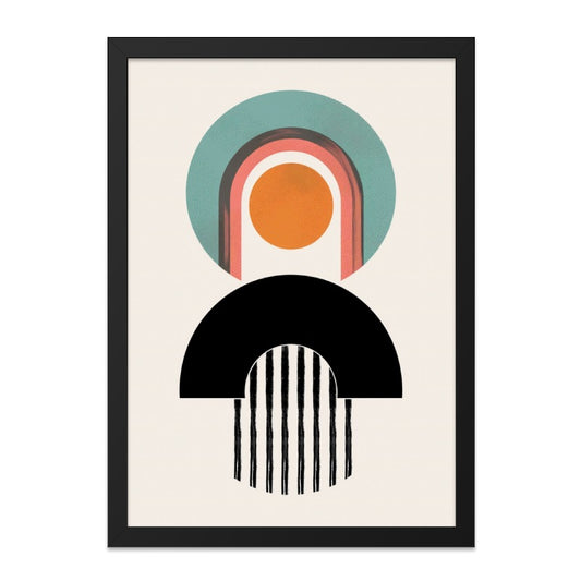 Abstract Geometric Wall Art, Modern Art Print, Circle and Arch Design, Contemporary Wall Decor, Minimalist Home Art, Unique Art Gift - Tawshia