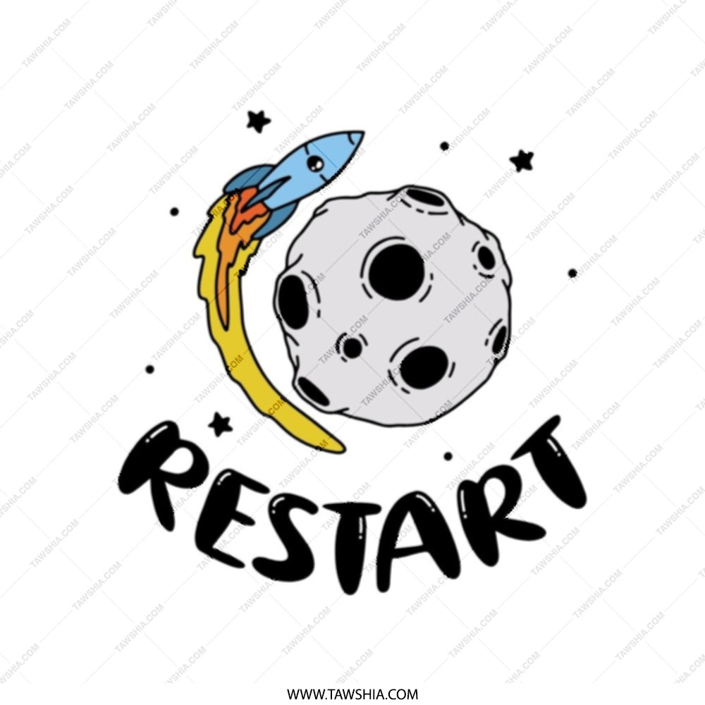 Restart Rocket Tote Bag, Space Tote Bag, Gift Tote Bag, Space Gift Tote Bag, Motivational Quote Tote Bag, Everyday Tote Bag - Tawshia
