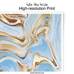Blue Gold Swirls Photographic Print, Abstract Art, Fluid Art Decor, Home Decor, Wall Art, Modern Art, Trendy Prints - Tawshia
