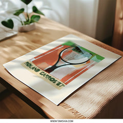 Roland Garros 87 Photographic Print, Tennis Art Print, Sports Wall Art, Abstract Art, Tennis Racquet Print, Retro Art, Home Decor - Tawshia