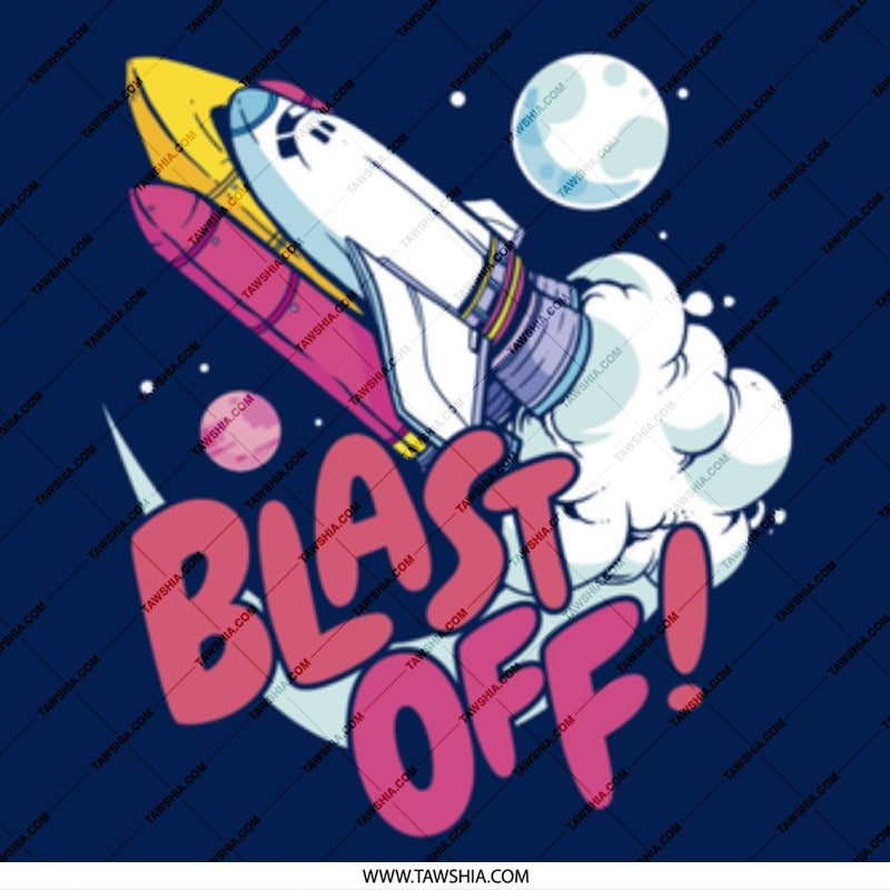 Colorful Rocket Ship Blast Off Space product