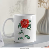 Camellia Japonica Mug, Floral Mug, Botanical Mug, Flower Lover Gift, Vintage Mug, Garden Mug, Tea Cup, Coffee Mug, Gift Idea - Tawshia