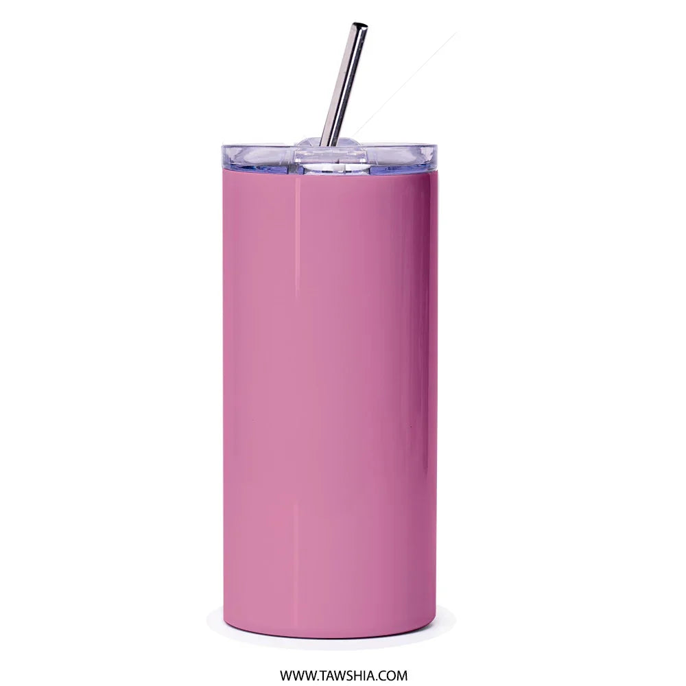 Sleek Pink Insulated Tumbler with Straw Drinkware product type