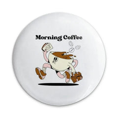Morning Coffee Pinback Button, Funny Coffee Cup Design, Unique Coffee Lover Gift, Office Decor, Cute Coffee Badge, Quirky Button - Tawshia