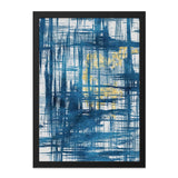 Abstract Blue Wall Art, Modern Minimalist Print, Geometric Decor, Brush Stroke Texture, Contemporary Wall Decor, Living Room Art - Tawshia