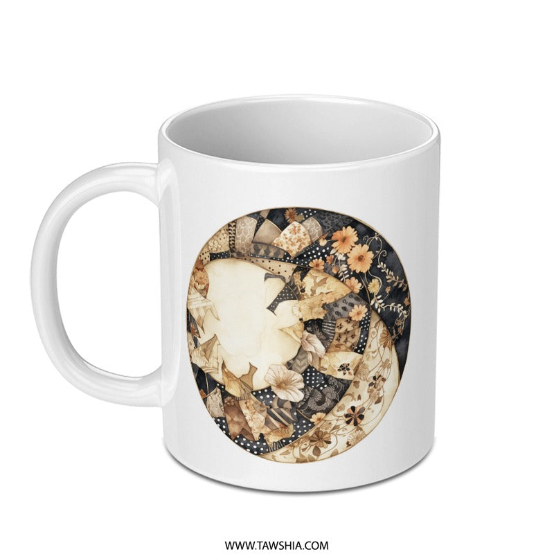 Floral Patchwork Mug, Unique Flower Mug, Aesthetic Mug, Coffee Mug, Tea Mug, Home Decor, Gift Idea, Floral Art Mug, Abstract Floral Mug SKU: MG10004216 - Tawshia