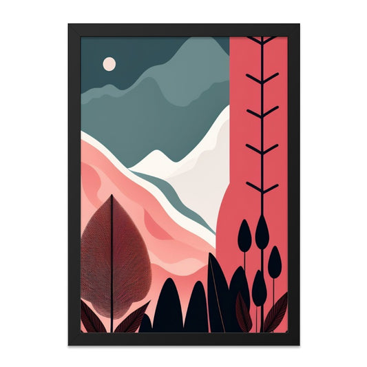 Modern Landscape Wall Art, Abstract Mountain Print, Minimalist Scenery Decor, Geometric Nature Artwork, Contemporary Home Decor, Stylish Art - Tawshia