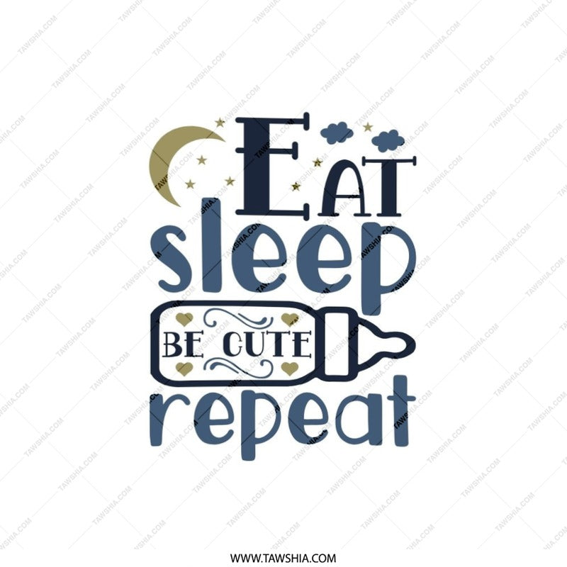 Eat Sleep Be Cute Repeat Pillow, Baby Gift, Newborn Decor, Nursery Pillow, Baby Shower Gift, Infant Room Pillow - Tawshia