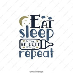 Eat Sleep Be Cute Repeat Pillow, Baby Gift, Newborn Decor, Nursery Pillow, Baby Shower Gift, Infant Room Pillow - Tawshia