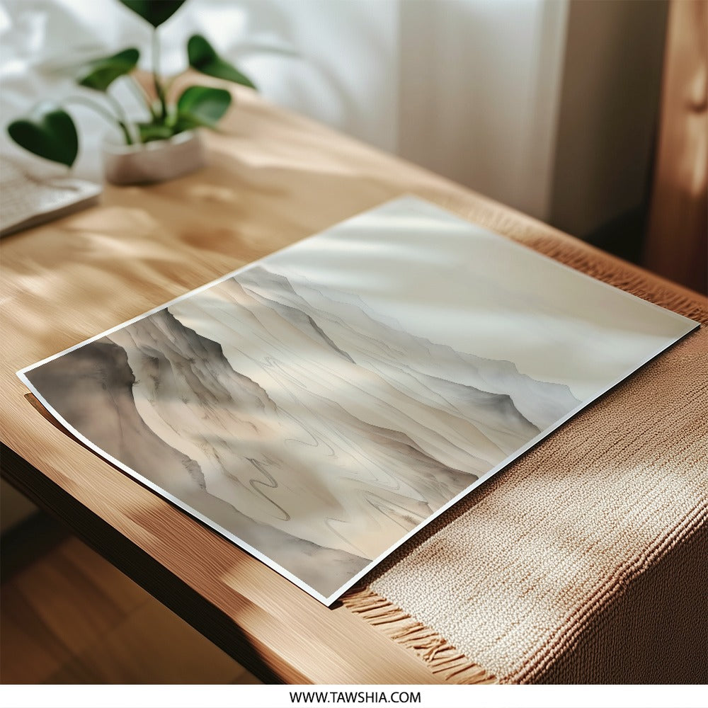 Mountain Range Photographic Print, Landscape Art Print, Nature Photography, Asian Inspired Wall Art, Serene Home Decor, Minimalist Photo - Tawshia