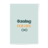 Gaming For Life Photographic Prints, Pixel Art Style, Gamer Gift, Retro Aesthetic, Video Game Room Decor, Minimalist Design - Tawshia