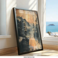 Lake and Moon Wall Art, Landscape Art Print, Nature Home Decor, Forest Art, Scenic Painting, Gift Idea, Modern Wall Art, Printable Art - Tawshia