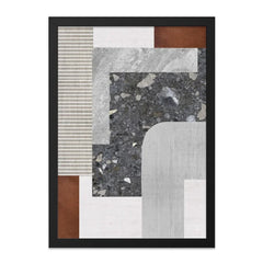 Modern Abstract Wall Art, Geometric Shapes Print, Stone Texture Artwork, Contemporary Home Decor, Minimalist Design Poster - Tawshia