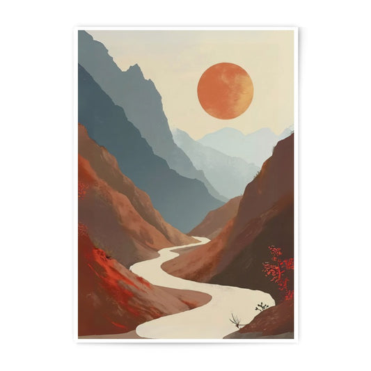 River Valley Photographic Print, Mountain Landscape Art, Abstract Nature Wall Decor, Modern Home Decor, Wall Art Print - Tawshia