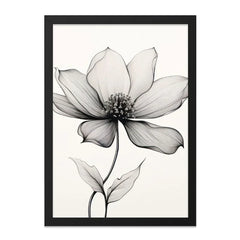 Floral Wall Art, Black and White Flower Print, Minimalist Botanical Art, Line Art Flower Drawing, Modern Home Decor, Floral Illustration - Tawshia