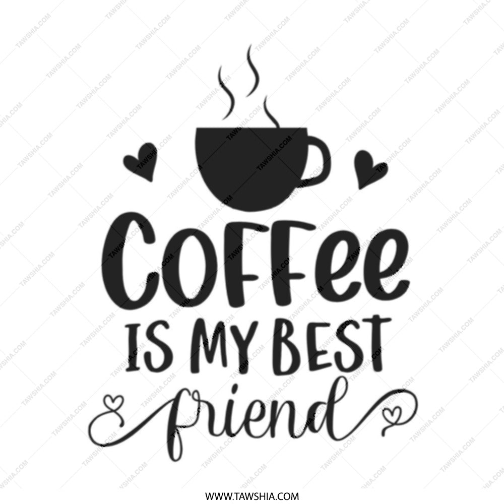 Coffee Is My Best Friend Tote Bag, Cute Coffee Lover Gift, Trendy Reusable Shopping Bag, Minimalist Design, Everyday Carry Bag - Tawshia