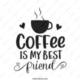 Coffee Is My Best Friend Tote Bag, Cute Coffee Lover Gift, Trendy Reusable Shopping Bag, Minimalist Design, Everyday Carry Bag - Tawshia