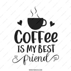 Coffee Is My Best Friend Tote Bag, Cute Coffee Lover Gift, Trendy Reusable Shopping Bag, Minimalist Design, Everyday Carry Bag - Tawshia