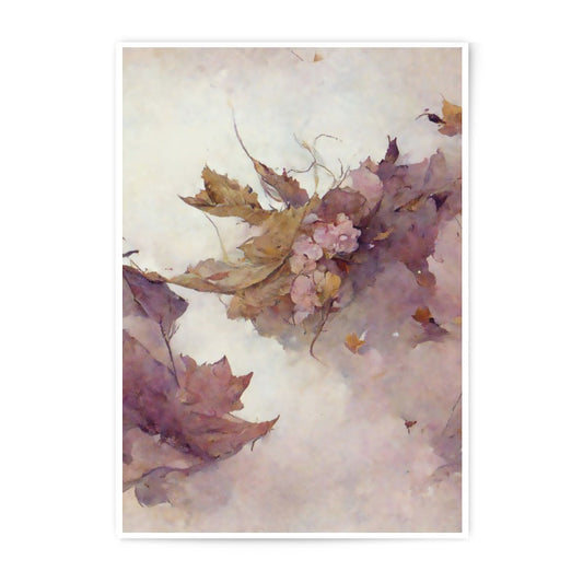 Autumn Leaves Photographic Print, Floral Wall Art, Botanical Decor, Fall Colors, Watercolor Style, Home Decor, Nature Inspired, Gift Idea - Tawshia