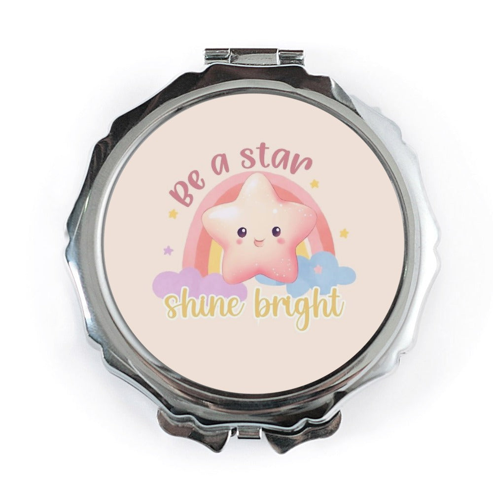 Be a Star Pocket Mirror, Shine Bright Hand Mirror, Cute Star Gift, Inspirational Mirror, Motivational Quote, Kawaii Mirror - Tawshia