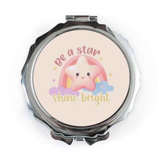 Be a Star Pocket Mirror, Shine Bright Hand Mirror, Cute Star Gift, Inspirational Mirror, Motivational Quote, Kawaii Mirror - Tawshia