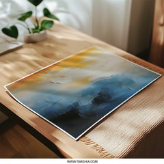 Abstract Painting Photographic Print, Modern Art Wall Decor, Blue Orange Artwork, Home Decor Print, Contemporary Art Print - Tawshia