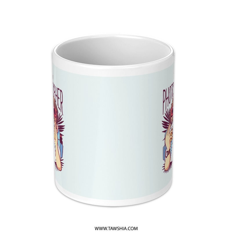 Unique Photographer Cartoon Design on Stylish Mug product