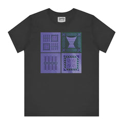 Unique Black T-shirt With Blue Artistic Patterns product