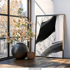 Abstract Wall Art, Black and White Print, Modern Art Decor, Minimalist Painting, Contemporary Art, Home Decor, Wall Hanging - Tawshia