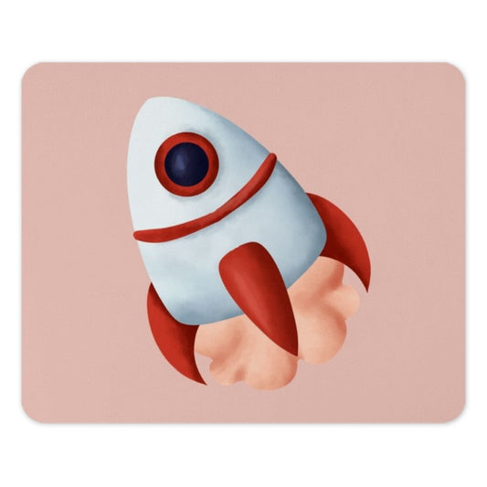 Retro Rocket Mouse Pad, Space Theme Mousepad, Cute Computer Accessories, Office Decor, Desk Mat - Tawshia