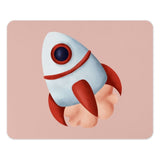 Retro Rocket Mouse Pad, Space Theme Mousepad, Cute Computer Accessories, Office Decor, Desk Mat - Tawshia