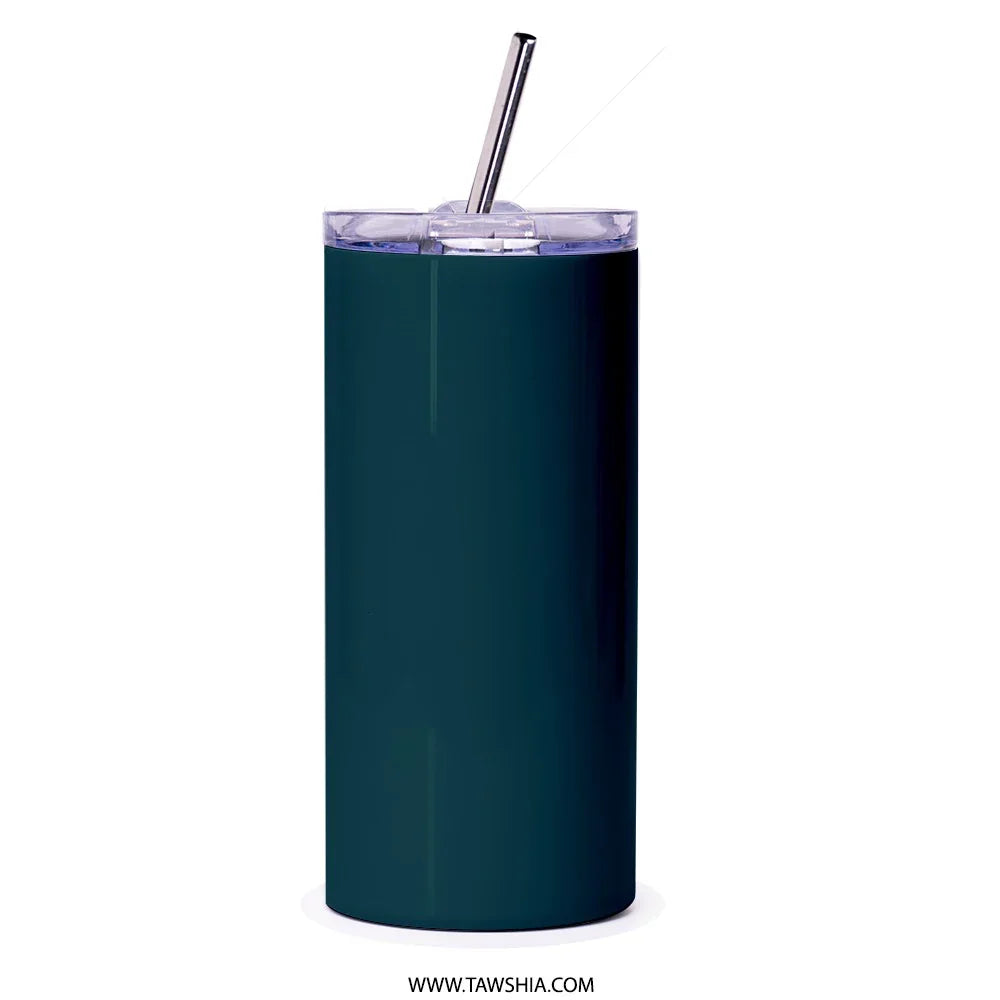 Dark Green Tumbler with Lid and Straw product type