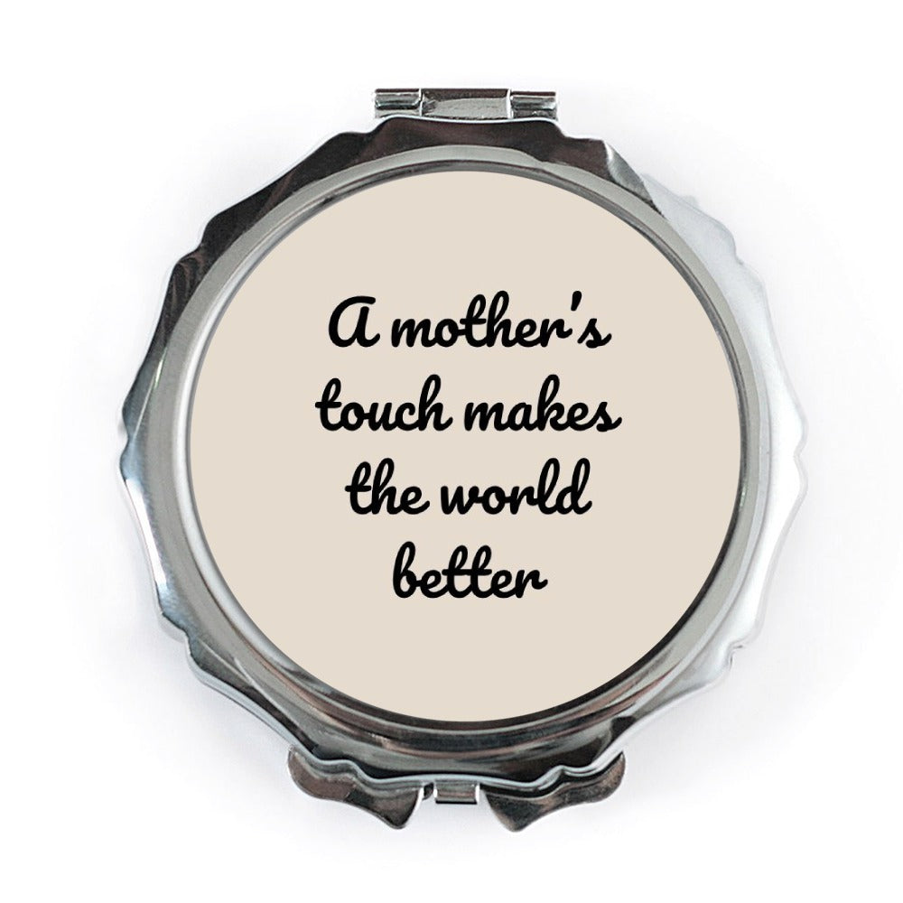 Mother's Touch Pocket Mirror, Mom Gift, Inspirational Quote, Compact Mirror, Travel Mirror, Makeup Mirror, Gift for Her - Tawshia